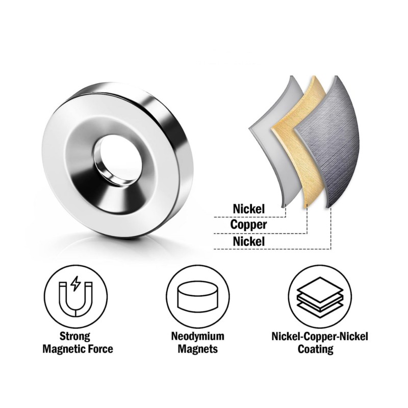 nickel coated round countersunk magnet