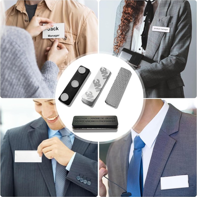 magnetic name tag holders id fastener clip