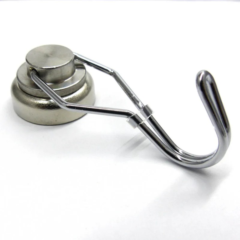 Neodymium magnetic hook with swivel hook