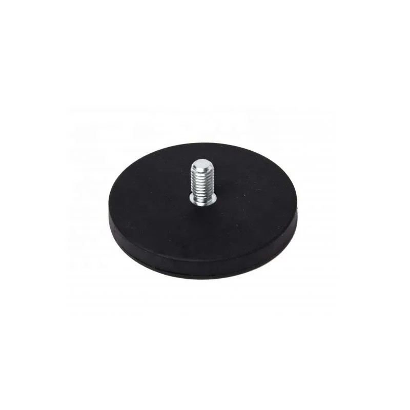 rubber coated magnet with external thread